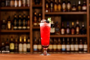 Güzel modern kokteyller en iyi bardaklarda servis. Kokteyller modern ekipman, alet yapılır. El yapımı buz, blok, topları ve askılar olarak kullanılmıştır.