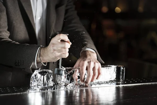 Vackra Moderna Cocktails Serveras Bästa Glas Drinkar Gjorda Modern Utrustning — Stockfoto