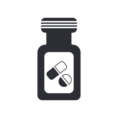 Web ve mobil uygulaması tasarım, şişe logo kavramı için beyaz arka plan üzerinde izole şişe simge vektör