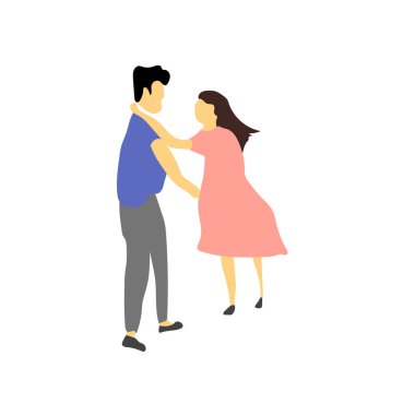 Genç çift, web ve mobil uygulaması tasarımı, Genç çift vektör logo kavramı için beyaz arka plan üzerinde izole vektör vektör