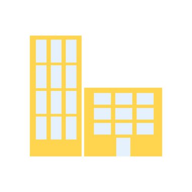 Bina simge vektör web ve mobil uygulaması tasarım, bina logo kavramı için izole üzerinde beyaz arka plan