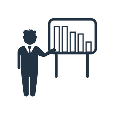 Beyaz arka plan üzerinde sunu şeffaf işareti izole sunu simge vektör