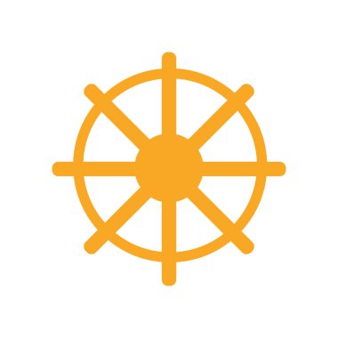 Web ve mobil uygulaması tasarımı, dümen logo kavramı için beyaz arka plan üzerinde izole dümen simge vektör