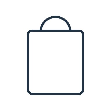 Beyaz arka plan üzerinde alışveriş çantası şeffaf işareti izole alışveriş çantası simge vektör