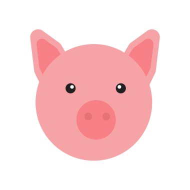 Domuz simge vektör web ve mobil uygulaması tasarımı, domuz logo kavramı için izole üzerinde beyaz arka plan