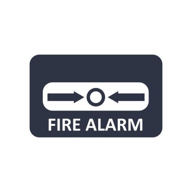 Yangın alarm simge vektör web ve mobil uygulaması tasarımı, yangın alarm logo kavramı üzerinde izole beyaz arka plan