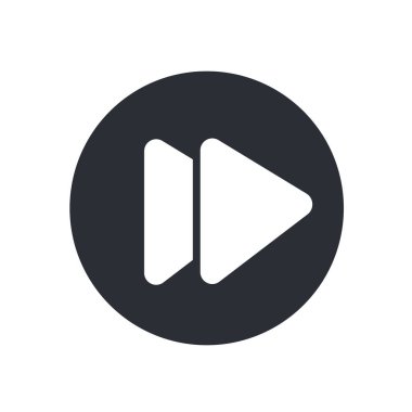 İleri düğmesini simge vektör web ve mobil uygulaması tasarımı, ileri düğme logo kavramı üzerinde izole beyaz arka plan