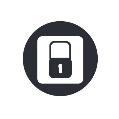 Engellenen asma kilit simgesi üzerinde izole beyaz arka plan web ve mobil uygulaması tasarım, asma kilit bloke logo kavramı için vektör