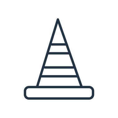 Beyaz arka plan üzerinde koni şeffaf işareti izole koni simge vektör