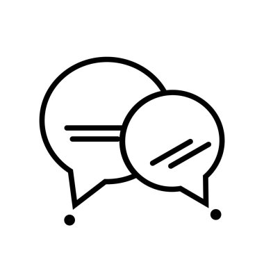 Konuşma kabarcıklar simge vektör web ve mobil uygulaması tasarımı, konuşma kabarcıklar logo kavramı için izole üzerinde beyaz arka plan