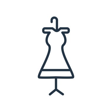 Beyaz arka plan üzerinde elbise şeffaf işareti izole elbise simge vektör