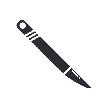 Web ve mobil uygulaması tasarımı, neşter logo kavramı için beyaz arka plan üzerinde izole neşter simge vektör