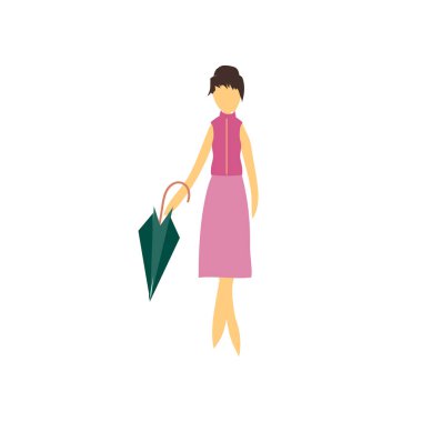 Moda kadın modeli vektör vektör web ve mobil uygulaması tasarım, moda kadın modeli vektör logo kavramı için izole üzerinde beyaz arka plan