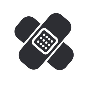 Grup yardım simge vektör web ve mobil uygulaması tasarımı, Band aid logo kavramı için izole üzerinde beyaz arka plan