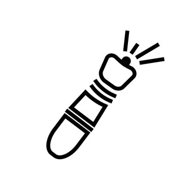 Web ve mobil uygulaması tasarımı, el feneri logo kavramı için beyaz arka plan üzerinde izole el feneri simge vektör