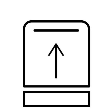 Web ve mobil uygulaması tasarımı, Upload düğme logo kavramı için beyaz arka plan üzerinde izole düğme simge vektör yükle