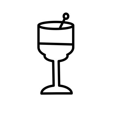 Şarap kadehi simge vektör web ve mobil uygulaması tasarımı, şarap kadehi logo kavramı için izole üzerinde beyaz arka plan