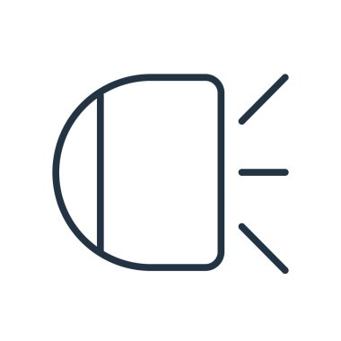 Araba ışıklar simge vektör, beyaz arka plan üzerinde izole araba şeffaf işareti yanar.