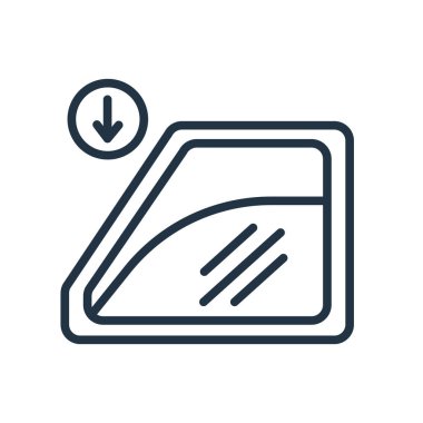 Beyaz arka plan üzerinde pencere saydam işareti izole pencere simge vektör