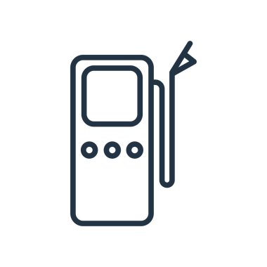 Beyaz arka plan üzerinde yakıt şeffaf işareti izole yakıt simge vektör