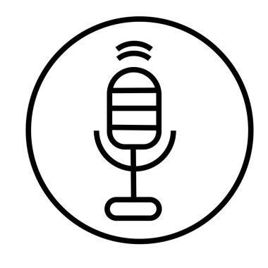 Sesli mesaj mikrofon düğmesini simge vektör web ve mobil uygulaması tasarımı, sesli mesaj mikrofon düğmesini logo kavramı üzerinde izole beyaz arka plan