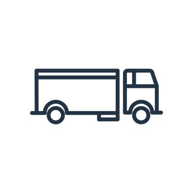 Beyaz arka plan üzerinde kamyon şeffaf işareti izole kamyon simge vektör