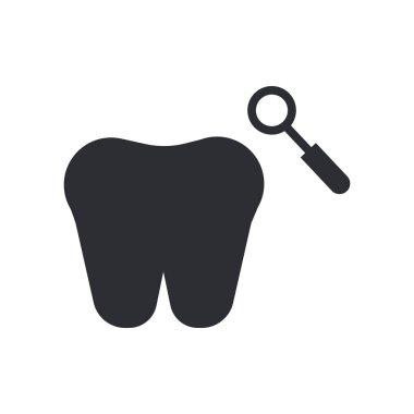 Web ve mobil uygulaması tasarımı, diş logo kavramı için beyaz arka plan üzerinde izole diş simge vektör