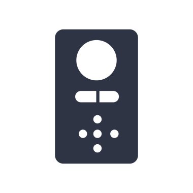 Web ve mobil uygulaması tasarımı, interkom logo kavramı için beyaz arka plan üzerinde izole interkom simge vektör