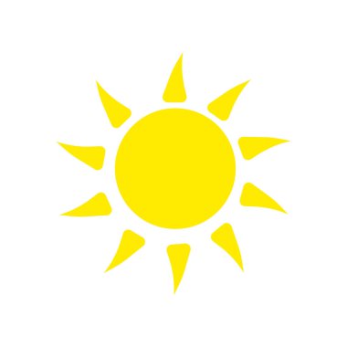 web ve mobil uygulaması tasarımı, güneş logo kavramı için beyaz arka plan üzerinde izole güneş simge vektör