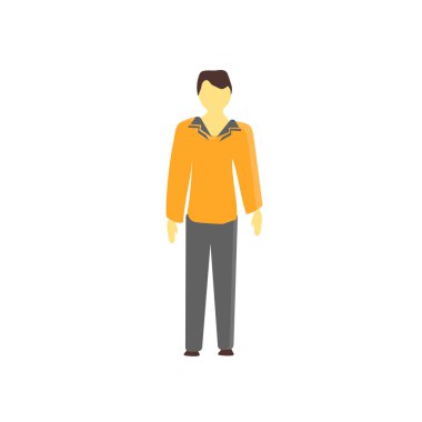 Adam kostüm vektör logo kavramı ile web ve mobil uygulaması tasarımı, beyaz arka plan üzerinde adam kostüm vektör vektör ile izole