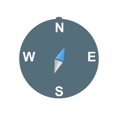 Web ve mobil uygulaması tasarımı, pusula logo kavramı için beyaz arka plan üzerinde izole pusula simgesini vektör