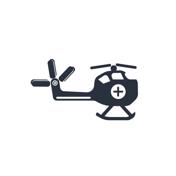 Orvosi Chopper Közlekedési Ikon Vektor Elszigetelt Fehér Háttér Webes Mobil — Stock Vector