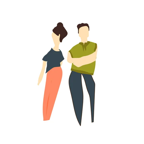 Young Couple Vector Vector Isolated White Background Your Web Mobile — Stock Vector