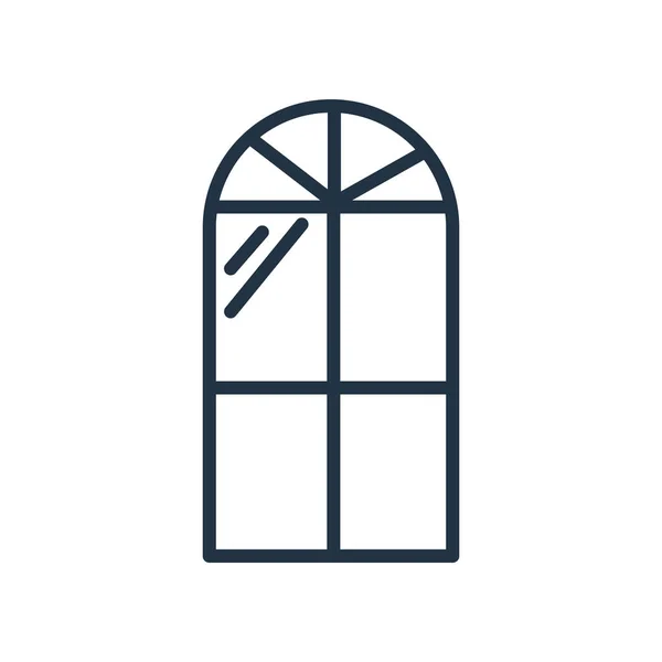 Vecteur Icône Fenêtre Isolé Sur Fond Blanc Panneau Transparent Fenêtre — Image vectorielle