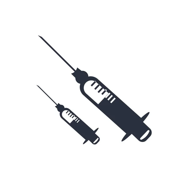 注射薬アイコン ベクトル Web およびモバイル アプリの設計のための白い背景で隔離 注射器医学ロゴのコンセプト — ストックベクタ