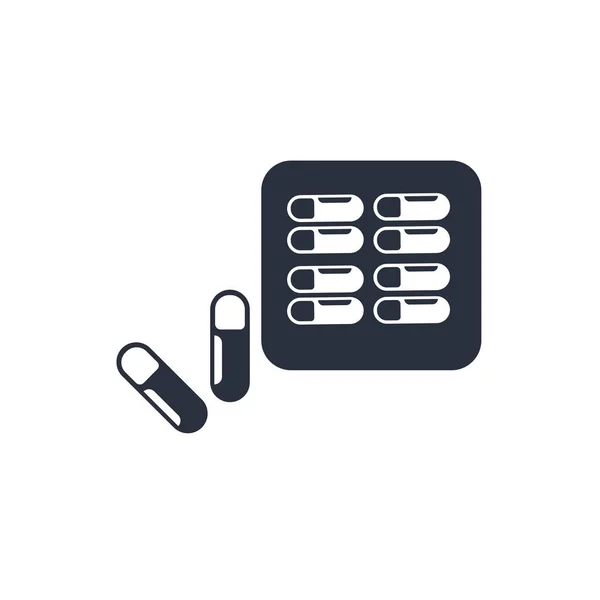 薬の錠剤とカプセルのアイコン ベクトル Web およびモバイル アプリの設計のための白い背景で隔離 カプセルの薬 丸薬のロゴのコンセプト — ストックベクタ