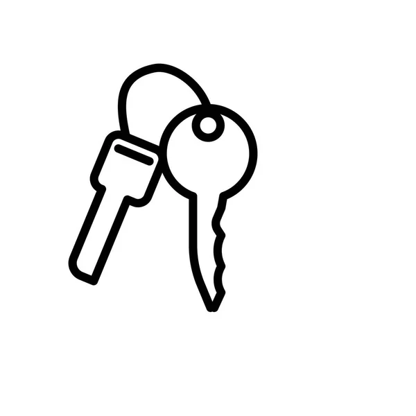 Кольцо Ключей Двумя Ключами Иконка Вектор Изолирован Белом Фоне Веб — стоковый вектор