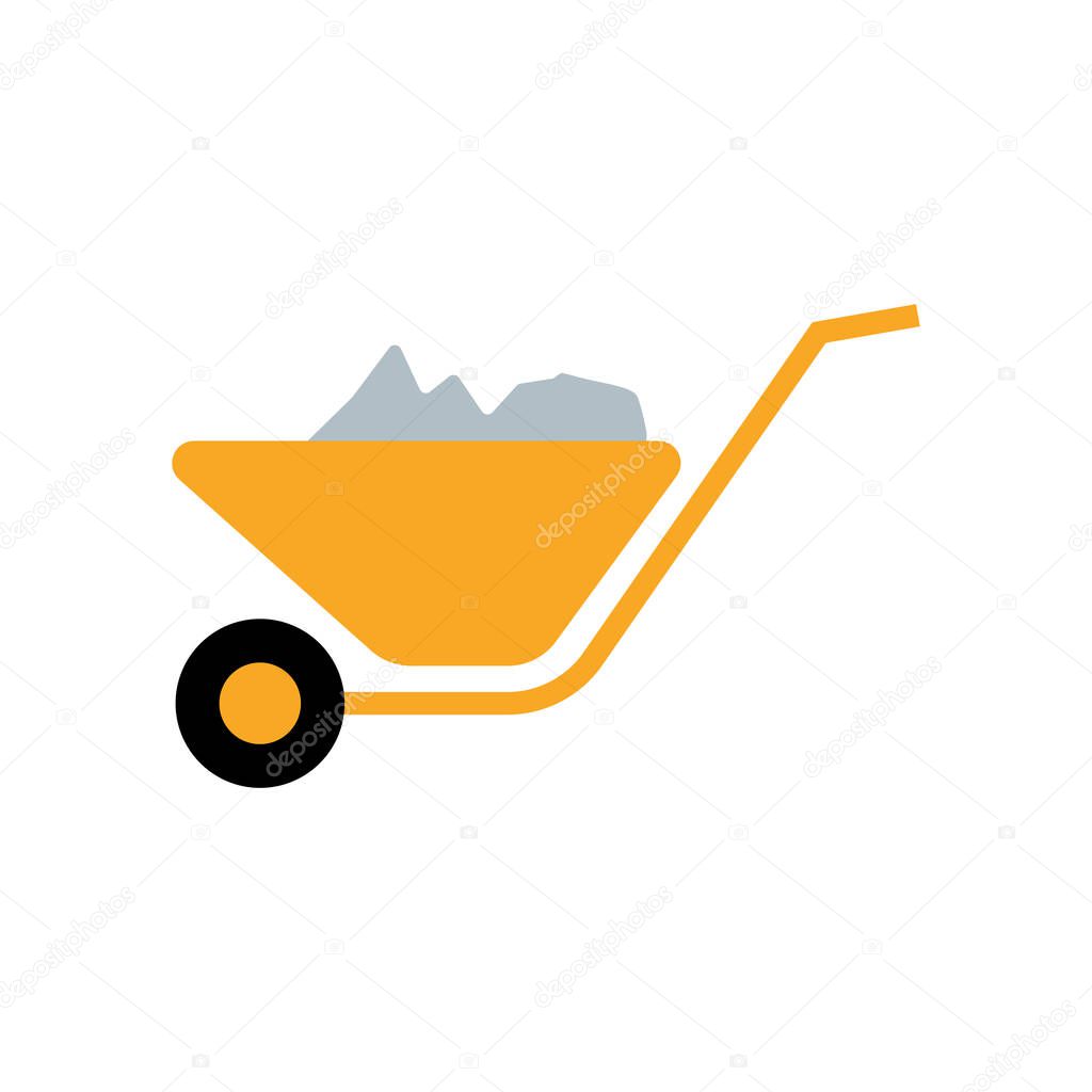 Wheelbarrow icon vector isolated on white background for your web and mobile app design, Wheelbarrow logo concept