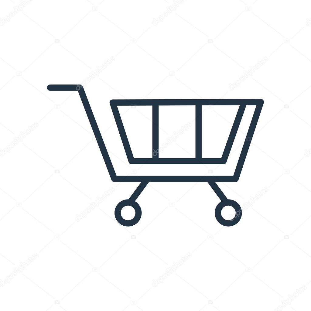 Cart icon vector isolated on white background, Cart transparent sign
