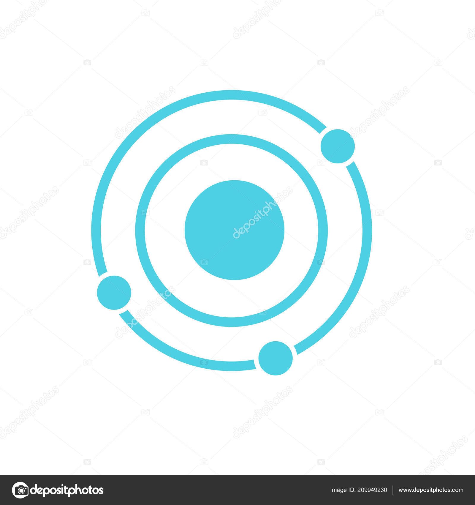 Solar System Icon Vector Isolated White Background Your Web