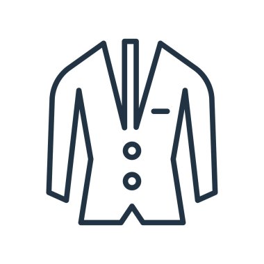 Beyaz arka plan üzerinde takım elbise şeffaf işareti izole simge vektör uygun