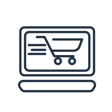 E-ticaret simge vektör beyaz arka plan üzerinde e-ticaret şeffaf işareti izole