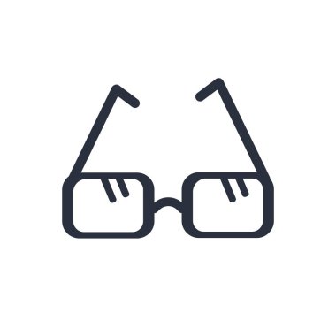 Tıbbi dairesel gözlük simge vektör web ve mobil uygulaması tasarımı, tıbbi dairesel gözlük logo kavramı için izole üzerinde beyaz arka plan