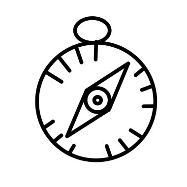 Temel pusula simgesini vektör işareti ve beyaz arkasında izole sembolü