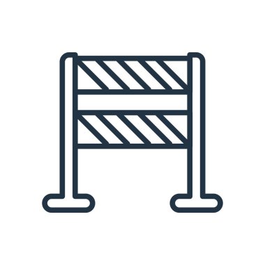 Beyaz arka plan üzerinde bariyer şeffaf işareti izole bariyer simge vektör