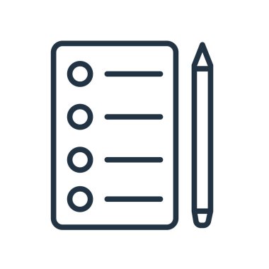 Beyaz arka plan üzerinde denetim listesi saydam işareti izole denetim listesi simge vektör