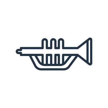 Beyaz arka plan üzerinde trompet şeffaf işareti izole trompet simge vektör