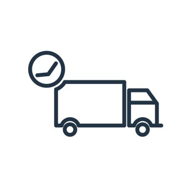 Beyaz arka plan üzerinde teslimat şeffaf işareti izole teslim simge vektör