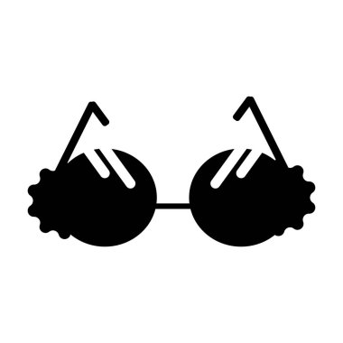 Gözlük göz simgesinin üzerinde izole beyaz arka plan web ve mobil uygulaması tasarımı, gözlük gözleri logo kavramı için vektör