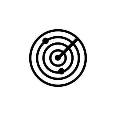 Web ve mobil uygulaması tasarımı, Radar logo kavramı için beyaz arka plan üzerinde izole radar simge vektör